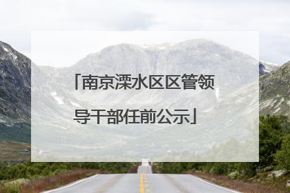 南京溧水区区管领导干部任前公示