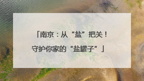 南京：从“盐”把关！守护你家的“盐罐子”