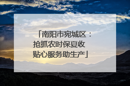 南阳市宛城区：抢抓农时保夏收 贴心服务助生产