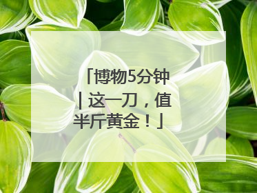 博物5分钟｜这一刀，值半斤黄金！