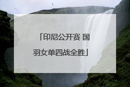 印尼公开赛 国羽女单四战全胜