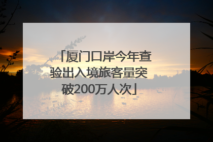 厦门口岸今年查验出入境旅客量突破200万人次