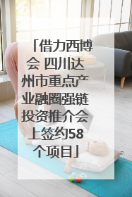 借力西博会 四川达州市重点产业融圈强链投资推介会上签约58个项目
