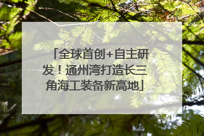 全球首创+自主研发！通州湾打造长三角海工装备新高地