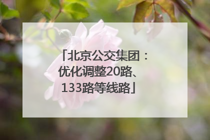 北京公交集团：优化调整20路、133路等线路