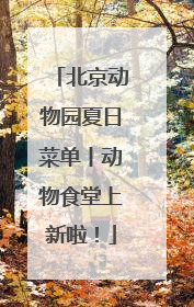 北京动物园夏日菜单丨动物食堂上新啦！