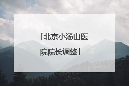 北京小汤山医院院长调整