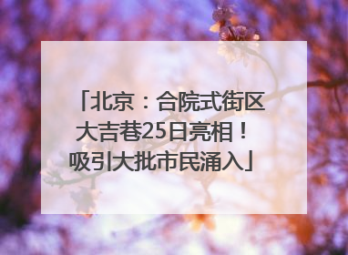 北京：合院式街区大吉巷25日亮相！吸引大批市民涌入