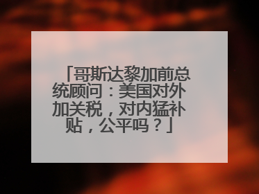 哥斯达黎加前总统顾问：美国对外加关税，对内猛补贴，公平吗？