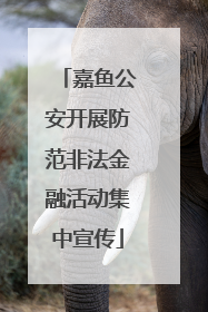 嘉鱼公安开展防范非法金融活动集中宣传