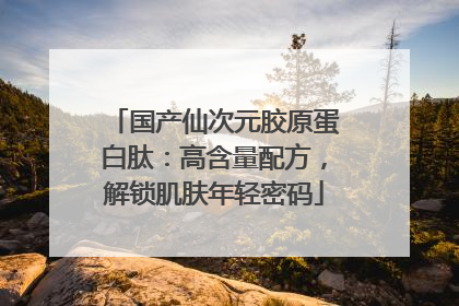 国产仙次元胶原蛋白肽：高含量配方，解锁肌肤年轻密码