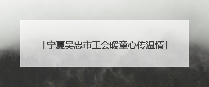 宁夏吴忠市工会暖童心传温情