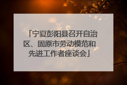 宁夏彭阳县召开自治区、固原市劳动模范和先进工作者座谈会