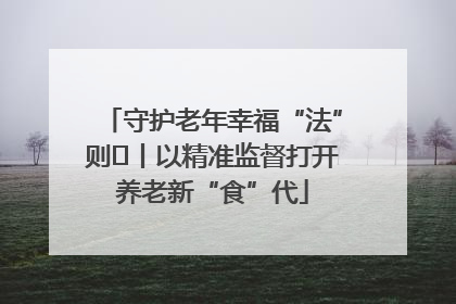 守护老年幸福“法”则⑮丨以精准监督打开养老新“食”代
