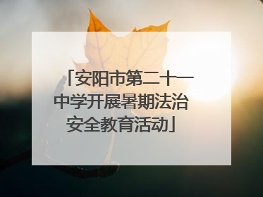 安阳市第二十一中学开展暑期法治安全教育活动