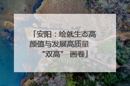 安阳：绘就生态高颜值与发展高质量 “双高” 画卷
