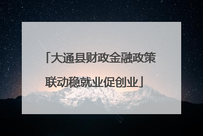 大通县财政金融政策联动稳就业促创业