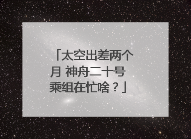 太空出差两个月 神舟二十号乘组在忙啥？