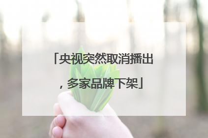 央视突然取消播出，多家品牌下架