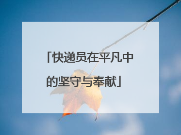 快递员在平凡中的坚守与奉献