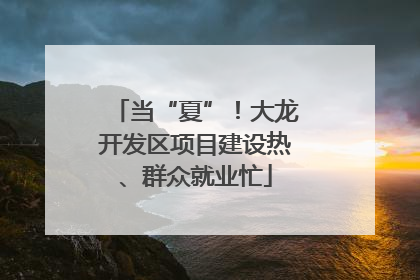 当“夏”！大龙开发区项目建设热、群众就业忙