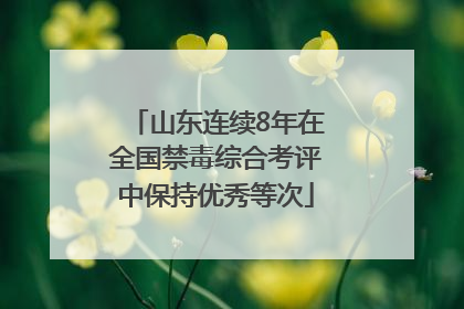 山东连续8年在全国禁毒综合考评中保持优秀等次