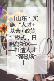 山东：实施“人才+基金+政策”模式，日照高新区——打造人才“强磁场”