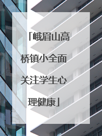 峨眉山高桥镇小全面关注学生心理健康