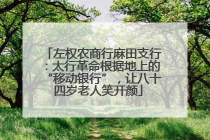 左权农商行麻田支行：太行革命根据地上的“移动银行”，让八十四岁老人笑开颜