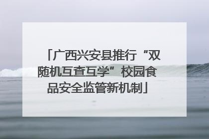 广西兴安县推行“双随机互查互学”校园食品安全监管新机制