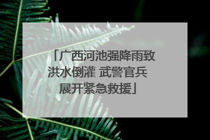 广西河池强降雨致洪水倒灌 武警官兵展开紧急救援