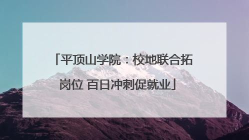 平顶山学院：校地联合拓岗位 百日冲刺促就业