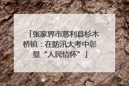 张家界市慈利县杉木桥镇：在防汛大考中彰显“人民情怀”