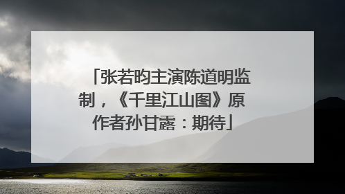 张若昀主演陈道明监制，《千里江山图》原作者孙甘露：期待