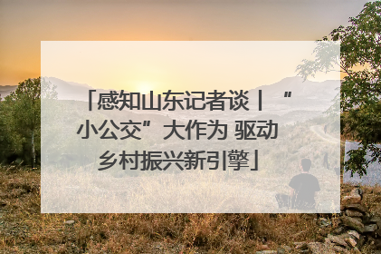 感知山东记者谈丨“小公交”大作为 驱动乡村振兴新引擎