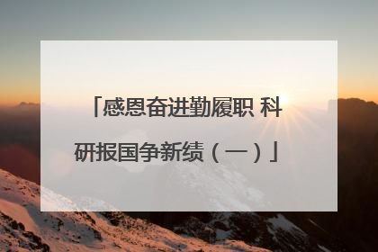 感恩奋进勤履职 科研报国争新绩（一）
