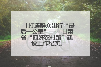 打通群众出行“最后一公里”——甘肃省“四好农村路”建设工作纪实