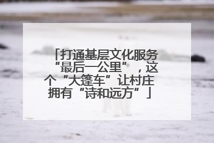 打通基层文化服务“最后一公里”，这个“大篷车”让村庄拥有“诗和远方”