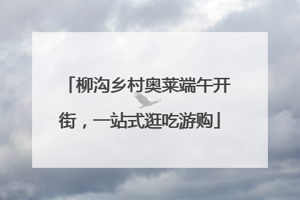 柳沟乡村奥莱端午开街，一站式逛吃游购