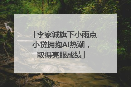 李家诚旗下小雨点小贷拥抱AI热潮，取得亮眼成绩