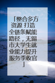 整合多方资源 打造全链条赋能路径，无锡市大学生就业能力提升服务季收官