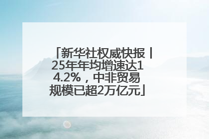 新华社权威快报丨25年年均增速达14.2%，中非贸易规模已超2万亿元