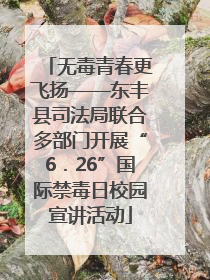 无毒青春更飞扬——东丰县司法局联合多部门开展“6．26”国际禁毒日校园宣讲活动