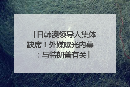 日韩澳领导人集体缺席！外媒曝光内幕：与特朗普有关