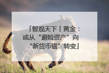 智观天下丨黄金：或从“避险资产”向“新货币锚”转变