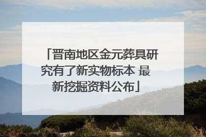 晋南地区金元葬具研究有了新实物标本 最新挖掘资料公布