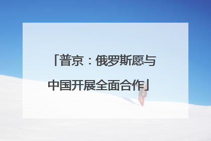 普京：俄罗斯愿与中国开展全面合作