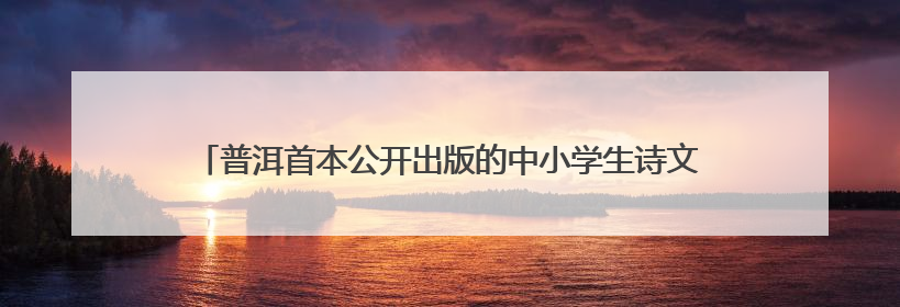 普洱首本公开出版的中小学生诗文集《一条写诗的鱼》在宁洱发布