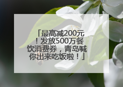最高减200元！发放500万餐饮消费券，青岛喊你出来吃饭啦！