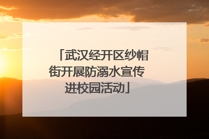 武汉经开区纱帽街开展防溺水宣传进校园活动